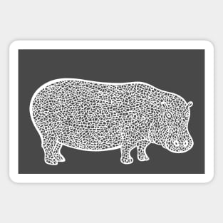 Hippo Ink Art - detailed African animal design Magnet